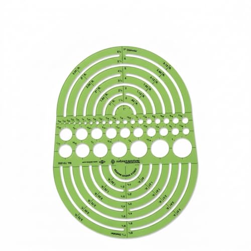 ALVIN Circle Radius Master Template TD1202, Template for Artists, Architects, Design and Drafting, 3/64th" to 7.5" scale - style: Circle Radius Master