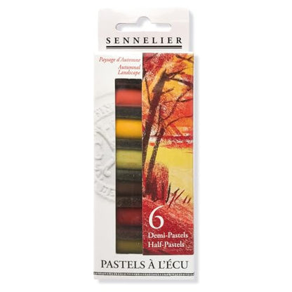 SENNELIER Extra-Soft French Pastel for Professional Artists, Autumn inspired Half Pastel Set of 6 - color: Autumn
