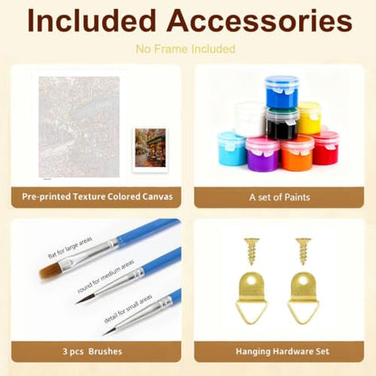 Gemozaic Fall Paint by Numbers Kit for Adults, Street Landscape, 16 x 20 in - color: MT23099