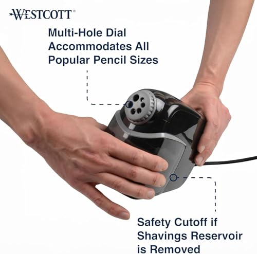 Westcott iPoint Heavy Duty Electric Pencil Sharpener for Home, School, and Office - size: Pack of 1, style: iPoint