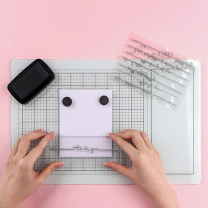 BAOFALI Magnetic Glass Craft Mat; 15.75"x10.24"Heat Resistant Glass Media Cutting Mat W/MagnetsGridlines and Measurements; for Cutting, Stamping, Mixed Media, Heat Embossing and Hot Glue Projects - color: White, size: 15.8"L x 10.2"W