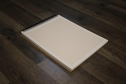 Orange Media Grid Sketchbook. Spiral Bound. Top Spine. Multi-Media. (8.5" x 11") 1/8" Box. (Orange Grid). SB-50100-TS - color: Orange Grid