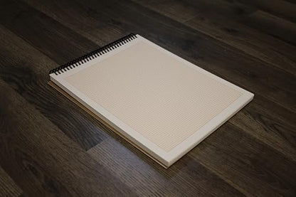 Orange Media Grid Sketchbook. Spiral Bound. Top Spine. Multi-Media. (8.5" x 11") 1/8" Box. (Orange Grid). SB-50100-TS - color: Orange Grid