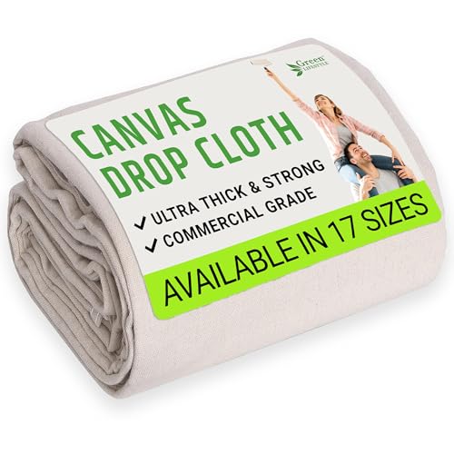 All Purpose Canvas Drop Cloths - Drop Cloth for Painting, Floor Cover, Heavy Duty Protection for Furniture & Surfaces, Reusable Painters Canvas Tarp for Renovation & Home (4x12) - size: 1 Pack - 4x12