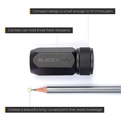 Blackwing One-Step Long Point Pencil Sharpener, German Steel Blade, Black - color: Black