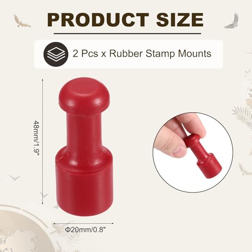 PATIKIL 20mm Stamp Rubber Round Handle, 2 Pcs Stamp Mounts Drawer Pulls for Carving Making DIY Crafting Scrapbooking, Red - size: 20x48mm