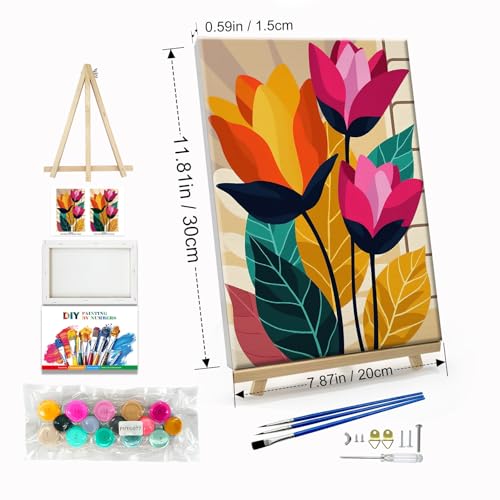 JOOZ Paint by Numbers Kit for Adults with Frame Flower Paint by Number - color: Flowers 077