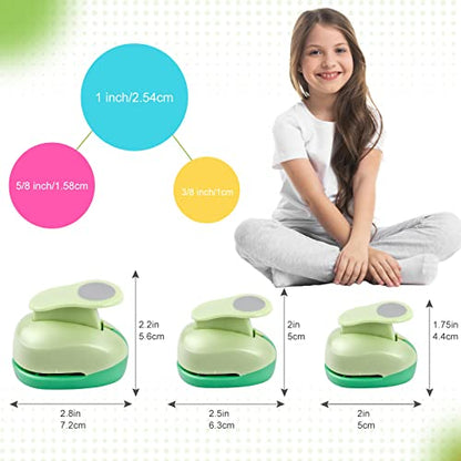 UCEC Circle Cutter 3 Pcs Circle Punch Craft Paper Hole Cutter for Crafting - color: circle, size: 3pack, 3/8+5/8+1in