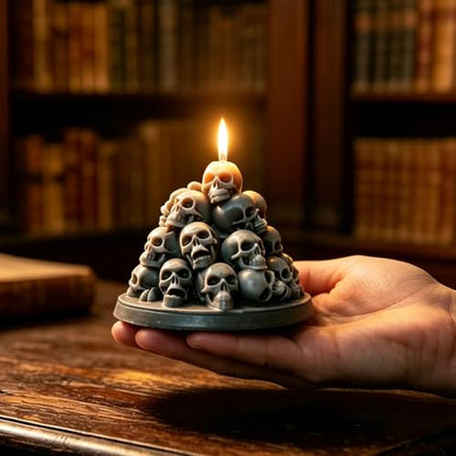 Wehous Stacked Skull Candle Molds for Candle Making, Cool Halloween Skull Silicone Molds for Epoxy Resin Casting Concrete Candle Soap Wax Mold, 3D Chocolate Cake Fondant Halloween Ornament Mold - color: Skull