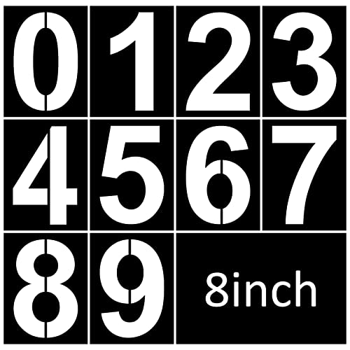 8 Inch Number Stencils Plastic Number Stencils Reusable Digital Painting Templates for Cake Stencil Address Templates - size: 8 Inch