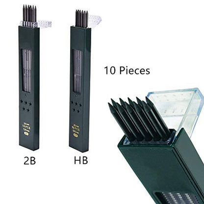 MyLifeUNIT 2.0mm Mechanical Pencil, 2mm Lead Pencil for Draft Drawing, Carpenter, Crafting, Art Sketching (Set of Pencils and Leads) - color: Blue & Black