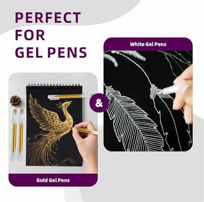 4 Pack White Gel Pens with 0.5mm Fine Tip for Black Paper Drawing