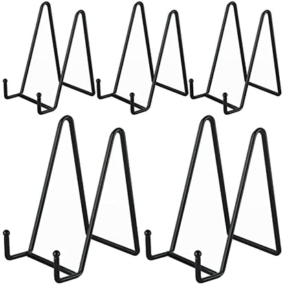IBosins 5-Pack 6-Inch Plate Holder Display Stands Black Metal Frame Stand - color: Black, size: 6 Inch