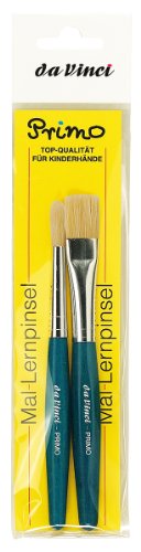 da Vinci Student Series 5118B Primo, Round and Flat Hog Bristle with Blue Handle, Sizes 12 and 16 - color: Blue, style: Hog Bristle