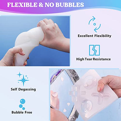 LET'S RESIN 8oz Silicone Mold Making Kit, Fast Cure Liquid Silicone Rubber | Easy Mixing, Translucent Flexible Platinum Cured Molding Silicone for Casting Resin Molds, Silicone Molds, Ideal for Beginner - size: 8oz