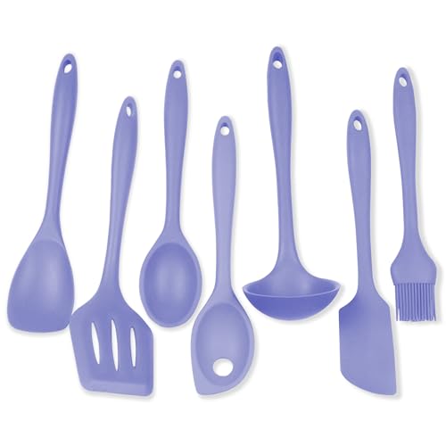 Chef Craft - Premium Silicone Kitchen Tools and Utensils Set, Non-Scratch, Withstands Temperatures up to 450°F, BPA-Free, 7 Piece Cooking Utensils Set, Pastel Blue - color: Pastel Blue, size: 7 Piece Set