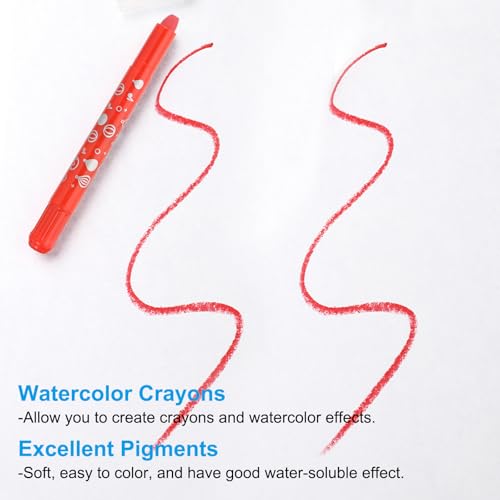 PATIKIL Watercolor Gel Crayon, 6Pcs Twist Coloring Crayons, Emerald Green - color: Emerald Green