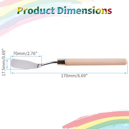 4 Pcs Palette Knife, Flat Head Spatula, Basswood Handle | Stainless Steel Painting Knife, Oil Paint Metal Knives, Pallet Painting Knives for Oil, Acrylic and Canvas Drawing