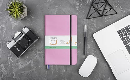 Hardcover Notebook Blank Journal Sketchbook for Drawing, Medium 5.5 by 8.4 Inch, 100 GSM Thick Paper (Pink, Plain) - color: Pink