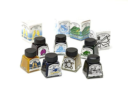 Winsor & Newton Drawing Ink, 30ml Bottle, Silver | Fast-drying, transparent & water-resistant; Outstanding Color Brilliance; Perfect for brush, dip pen, airbrush applications. - color: Silver, style: 30ml Bottle