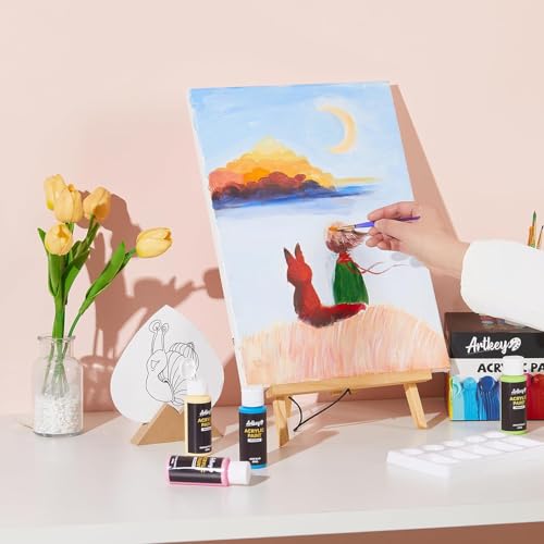 Artkey White Acrylic Paint - 2oz/59ml Acrylic Paints Professional Artists Painting Kit for Canvases Fabric Rock Leather Easter Egg Wood Ceramic Glass Art Craft Painting - color: White, style: Basics