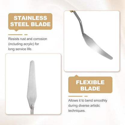 HARFINGTON Palette Knife Painting Tool 2.56" x 0.59" Stainless Steel Teardrop Blade 8.46" Length Spatula Painting Pallet Knives with Hole Beech Wood Handle for Oil Acrylic Canvas, Red/Silver - size: 8.46" x 0.59" x 2.56"