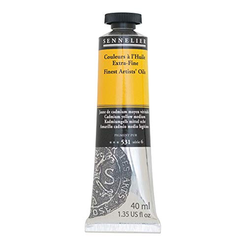 Sennelier Artists' Oil Color, 40ml Tube, Cadmium Yellow Medium S6 - color: Cadmium Yellow Medium S6, size: 1.35 Fl Oz (Pack of 1)
