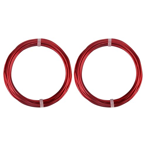 2 Rolls Aluminum Craft Wire, 9 Gauge (3mm) Flexible Metal Wire for Jewelry Making, 32.8 Ft (16.4 Ft/Roll) Bendable Armature Wire for Bonsai, Sculpting and DIY Crafts [Red] - size: 9Gauge 16.4Ft Each, style: Red