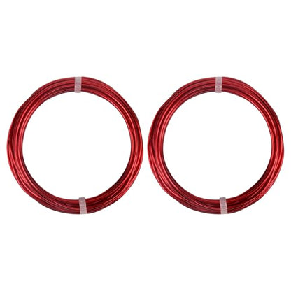 2 Rolls Aluminum Craft Wire, 9 Gauge (3mm) Flexible Metal Wire for Jewelry Making, 32.8 Ft (16.4 Ft/Roll) Bendable Armature Wire for Bonsai, Sculpting and DIY Crafts [Red] - size: 9Gauge 16.4Ft Each, style: Red