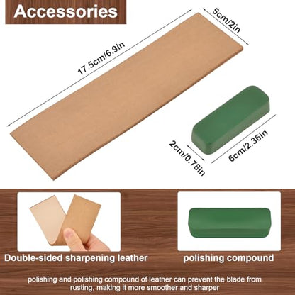 Wood Carving Knife With Leather Strop and Polishing Compound, Wood Whittling Tools for Beginners, Adults and Kids (Hook Carving Knife) - style: Hook Carving Knife