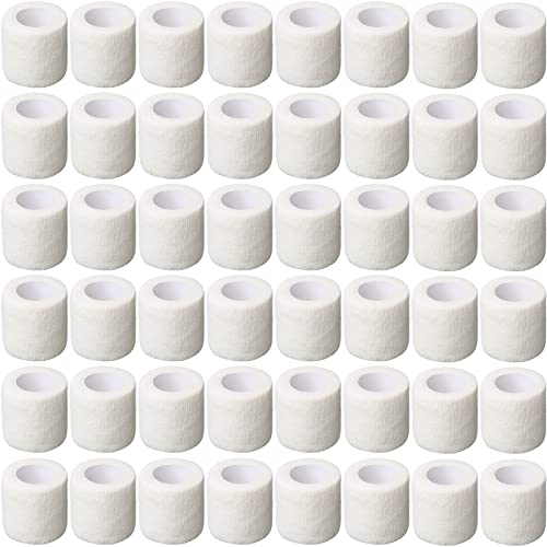Treela 64 Pack 2" X 5 Yards Self Adhesive Bandage Wrap White | Cohesive Flexible Wrap for Wrist Ankle Fingers, Breathable Sports Tape, Self Adherent Rolls for Pets Vet, Coban Style - color: White, size: 2 Inch X 5 Yard