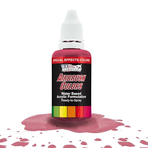 U.S. Art Supply Ready to Spray Special Effects Red Pearl Acrylic Airbrush Paint - 1oz Bottle, Professional Grade Non-Toxic Water-Based Colors for Vibrant & Permanent Results - color: Red Pearl, size: 1 Fl Oz (Pack of 1)