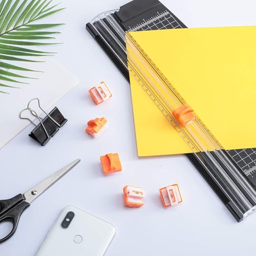 15 Pieces Paper Cutter Replacement Blade with Security Safeguar Paper Trimmer Blades Refill(Orange) - color: Orange