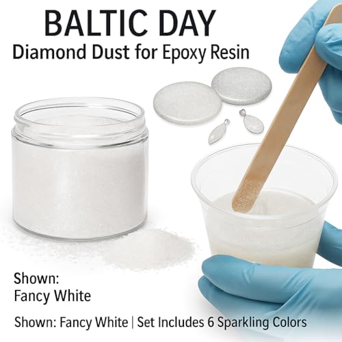 BALTIC DAY Diamond Dust – 6 Color Luxury Glitter Set for Epoxy Resin – Ultra Sparkle Mica Powder for Crafts, Tumblers, Jewelry & Art – Brilliant Crystal Shimmer Pigments - color: Diamond Dust Set