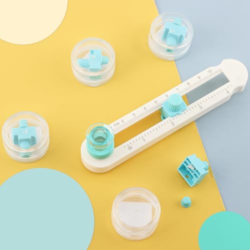 Circle Cutter for Paper, 4 Blades Rotary Knife, 0.6"-4" Radius, DIY Crafts | Adjustable 0.8-7.9" circle cutter with slide-lock. dual metric/imperial scales, concentric circles for mandalas. Safety guard