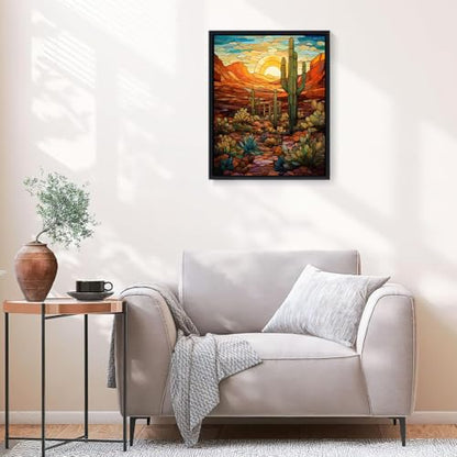 Natuyalo Paint by Numbers Kit for Adults - Cactus DIY Adult Paint by Number Kits Wilderness Landscape Acrylic Canvas Painting for Adults Beginners Kids Art Crafts Without Frame, 16x20 Inch - color: ART-06