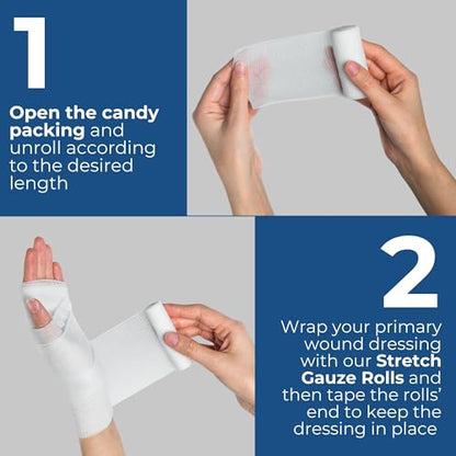 Gauze Rolls 3 inch 36 Rolls – Premium Quality Lint and Latex-Free Rolled Gauze 3 inches x 4.1 Yards - Conforming Stretch Bandages Designed for Effective Wound Care & Comfort - size: 3 Inch - 36 Rolls