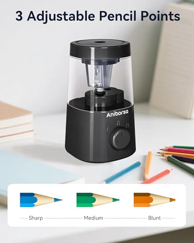 Electric Pencil Sharpener, Battery/USB Cord Operated, Black - color: Black