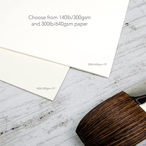 Fluid 100 Watercolor Paper Block, 8 x 8 inches, 15 Sheets, 140 lb (300 GSM) 100% Cotton Cold Press Pad for Artist Painting and Wet Media - size: 8 x 8 (140 lb)