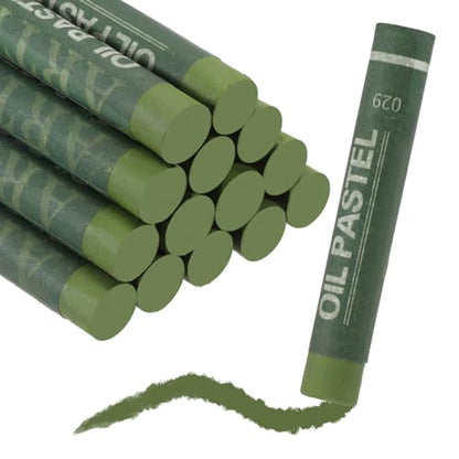 MECCANIXITY Soft Oil Pastels, Oil Pastel Crayons Vibrant Color Blendable Art Supplies for Painting Drawing Blending Painting Artists Beginners Professional(Olive Green, Pack of 16) - color: Olive Green
