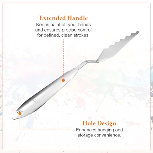 HARFINGTON 2pcs Palette Knife Painting Tool 8.66" Stainless Steel Silver
