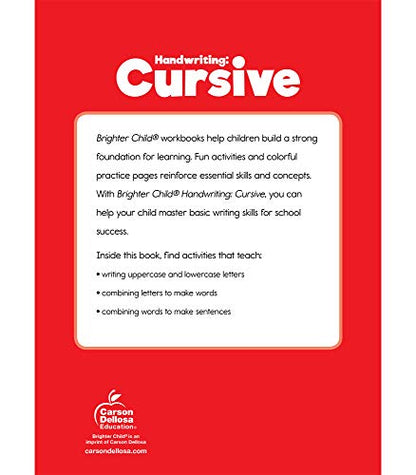 Carson Dellosa Grades 2-5 Cursive Handwriting Workbook, Writing Book With Sight Words, Sentences, and Letter Tracing Activities, Classroom or Homeschool Curriculum