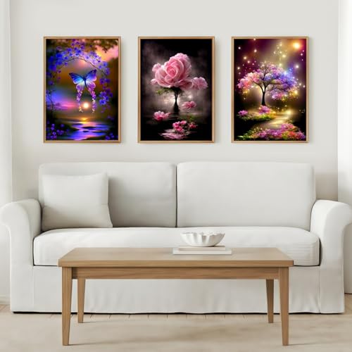 6 Pack Butterfly Flower Diamond Art Kits for Adults, 5D Diamond Art Sets - color: KM693+694+695+696+697+698-1