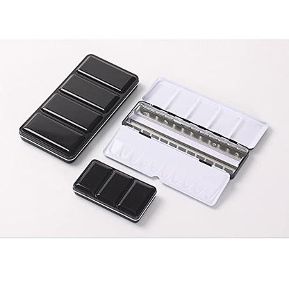 Jinberry Metal Watercolor Tin with Fold-Out Mixing Palette, Multi-Functional Empty Watercolor Palette with Pans Paint Tray Palette for Plein Air, Watercolor, Acrylic and Oil Painting - style: S 14 half pans