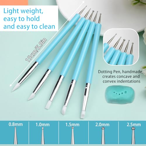 Silicone Sculpting Tools, Pottery Tools, Clay Tools, Clay Sculpting Tools | Clay Tools Sculpting with 15 PCS Modeling Dotting Tool, Embossing Tool for Modeling, Nail, Painting - color: Color A