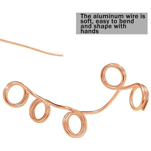 12 Gauge Aluminum Wire, 105 Feet 2mm Bendable Metal Craft Wire for Sculpting, Armature, Jewelry Making, Floral Making, Doll Making, Modelling, Crafting, Bonsai Training (Copper) - color: Copper