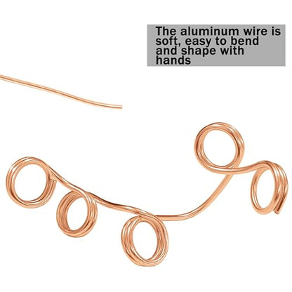 12 Gauge Aluminum Wire, 105 Feet 2mm Bendable Metal Craft Wire for Sculpting, Armature, Jewelry Making, Floral Making, Doll Making, Modelling, Crafting, Bonsai Training (Copper) - color: Copper