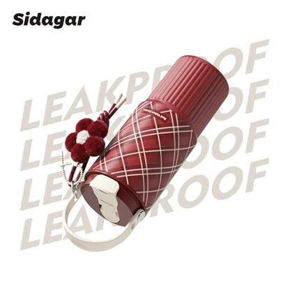 26 oz Insulated Stainless Steel Tumbler with Straw & Handle Plaid - color: Red Velvet