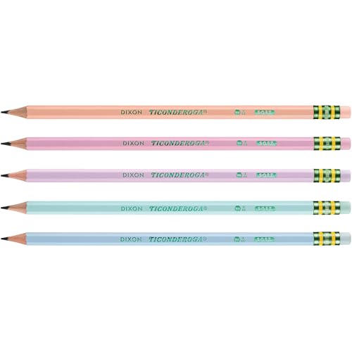 Ticonderoga® Pastel Pencils,2 Soft,Assorted Colors,Pencils,10 Count (Pack of 2) - style: 10 Count Pastel