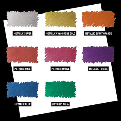 Liquitex Acrylic Paint Markers, Set of 8, Metallic Colors, 2mm Nibs | Precise & Durable 2mm Nibs, Full-Coverage, All Surfaces, Highly Opaque, Acrylic-Power, Shake & Pump to Activate Paint Flow